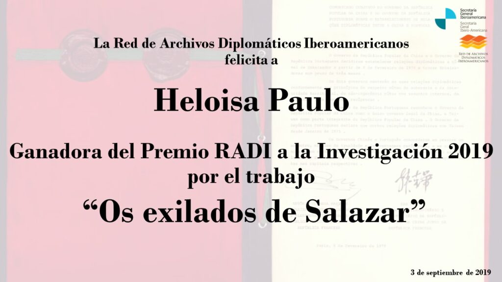 Vencedora do Prémio RADI para a Investigação 2019